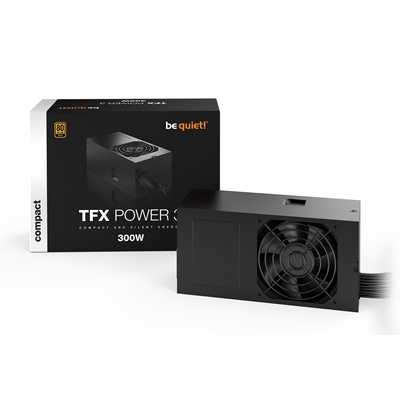 be quiet! 300W TFX Power 3, 80 PLUS Gold Wired PSU, Dual Rail, 26A +12V, Black, TFX PSU image 2