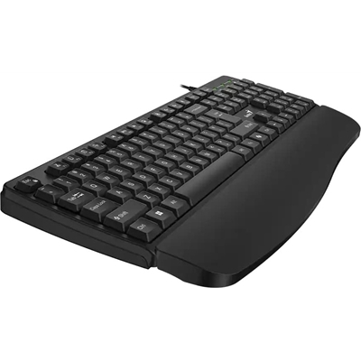 Genius KB-123 Wired AI Copilot Business Keyboard with Palm Rest, USB Plug and Play, Multimedia Function Keys, Full Size UK Layout Design for Home or Office, Black image 4
