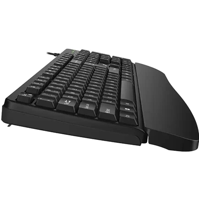 Genius KB-123 Wired AI Copilot Business Keyboard with Palm Rest, USB Plug and Play, Multimedia Function Keys, Full Size UK Layout Design for Home or Office, Black image 5