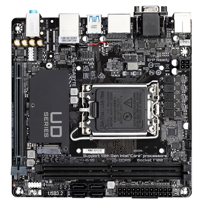 Gigabyte H610I Intel 1700 Socket Motherboard, Mini-ITX, 2x DDR5 Slots, 1x M.2 Socket, GbE LAN, 1x D-Sub / 2x DisplayPort / 1x HDMI Port image 4