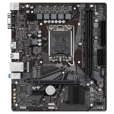 Gigabyte H610M H V2 (Rev. 1.0) Intel 1700 Socket Motherboard, Micro-ATX, 2x DDR5 Slots, 1x M.2 Socket, GbE LAN, 1x D-Sub / 1x HDMI Port image 2