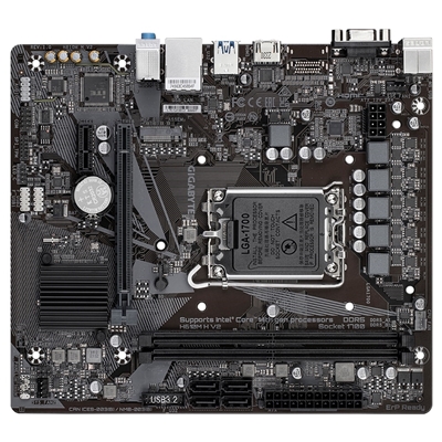 Gigabyte H610M H V2 (Rev. 1.0) Intel 1700 Socket Motherboard, Micro-ATX, 2x DDR5 Slots, 1x M.2 Socket, GbE LAN, 1x D-Sub / 1x HDMI Port image 4
