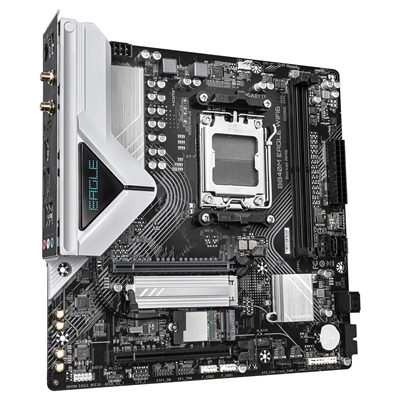 Gigabyte B840M EAGLE WIFI6 AMD AM5 Socket Motherboard, Micro-ATX, 2x DDR5 Slots, 2x M.2 Socket, Fitted I/O Shield, 2.5GbE LAN, Wi-Fi 6, 1x DisplayPort / 1x HDMI Port image 3