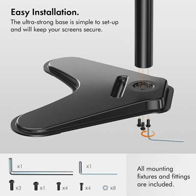 VonHaus Single Monitor Mount and Stand for 13-32 Inch Screens, VESA dimensions 75x75mm and 100x100mm image 4