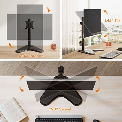 VonHaus Single Monitor Mount and Stand for 13-32 Inch Screens, VESA dimensions 75x75mm and 100x100mm image 5