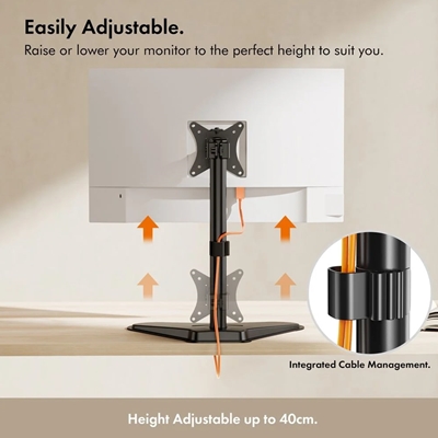 VonHaus Single Monitor Mount and Stand for 13-32 Inch Screens, VESA dimensions 75x75mm and 100x100mm image 6