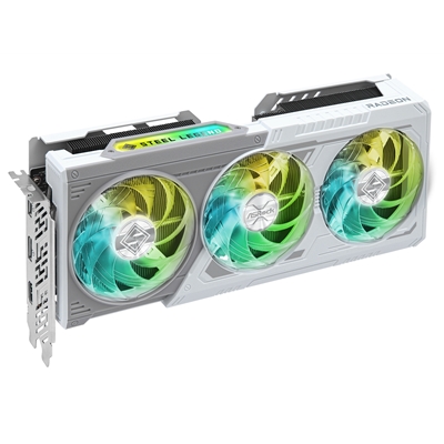 ASRock AMD Radeon RX 9060 XT Steel Legend OC 16GB GDDR6 Graphics Card, 2048 Streams, 3320MHz Boost Clock, Triple Fan, 2x DisplayPorts / 1x HDMI Port image 2