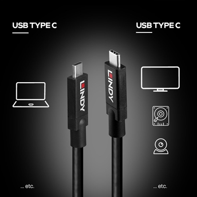 LINDY 43308 5m Active USB 3.2 Gen 2 C/C Cable, Data transfer rates up to 10Gbps, Supports video resolutions up to UHD 8K 7680x4320@60Hz including 4K 4096x2160@120Hz, 2 year warranty image 5