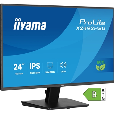 iiyama ProLite monitor X2492HSU-B1 24-Inch, Full HD, IPS, 120Hz, Black, 4-side slim bezel and B energy class, HDMI, Display Port, USB Hub image 3