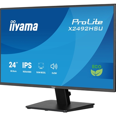 iiyama ProLite monitor X2492HSU-B1 24-Inch, Full HD, IPS, 120Hz, Black, 4-side slim bezel and B energy class, HDMI, Display Port, USB Hub image 4
