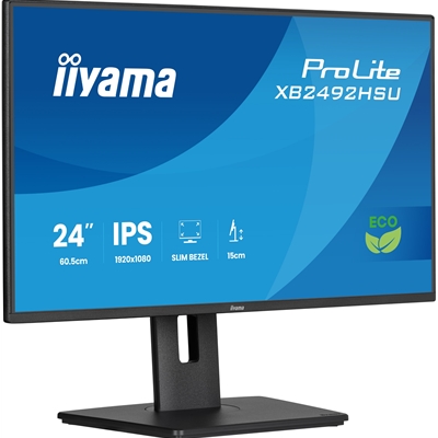 Iiyama ProLite 24-Inch 120Hz Full HD IPS Height Adjustable Monitor with Slim Bezel, HDMI, DisplayPort & USB Hub image 2