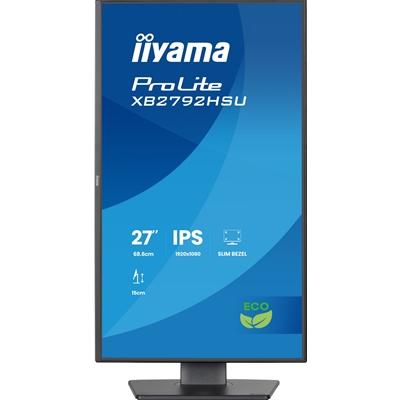 iiyama XB2792HSU-B1 27-Inch Eco IPS LCD, 120Hz, 1ms, Eyesafe & EyeComfort Certified, 1920x1080, 300 cd/m (2) Brightness, 1x HDMI,1 x DisplayPort, 2 x USB, 2 x 2W Speakers, TCO10, TUV-GS, Epeat Silver, Height Adjustable Stand image 3