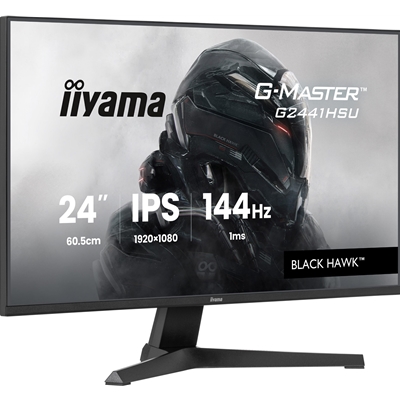iiyama G-Master Black Hawk gaming monitor G2441HSU-B1 24" Black, IPS, Ultra Slim Bezel, Full HD, 144Hz, 1ms, FreeSync, HDMI, Display Port, USB Hub image 2