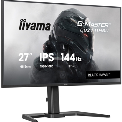 iiyama G-Master Black Hawk gaming monitor GB2741HSU-B1 27" Black, Height Adjustable, IPS, Ultra Slim Bezel, Full HD, 144Hz, 1ms, FreeSync, HDMI, Display Port, USB Hub image 2