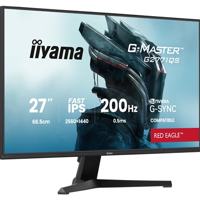 iiyama G-Master Red Eagle gaming monitor G2771QS-B1 27" Black, Ultra Slim Bezel, QHD Resolution, IPS, 200Hz, 0.5ms, Nvidia G-Sync, HDMI, Display Port, Black Tuner image 2