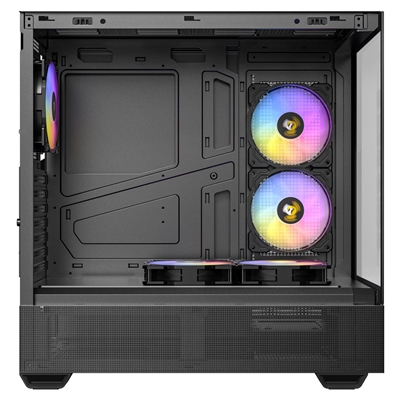 Antec CX705 ARGB Gaming Case Mid Tower,  1 x USB Type-C / 1 x USB 3.0 / 1 x USB 2.0, Tempered Glass Front and Side Window Panel, Vertical Cooling with Massive Air Intake, 5 x Pre-Installed ARGB LED Fans, ATX, Micro-ATX, ITX Compatible image 4