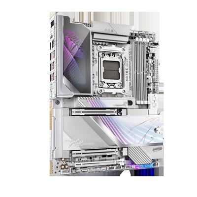 Gigabyte X870E AORUS MASTER X3D ICE AMD AM5 Socket Motherboard, ATX, 4x DDR5 Slots, 5x M.2 Sockets, Fitted I/O Shield, 10GbE LAN, Wi-Fi 7, 1x HDMI Port / 2x USB-C (USB4) image 3