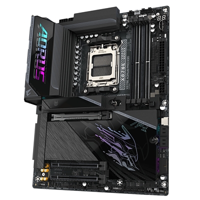 Gigabyte X870E AORUS PRO X3D AMD AM5 Socket Motherboard, ATX, 4x DDR5 Slots, 4x M.2 Sockets, Fitted I/O Shield, 5GbE LAN, Wi-Fi 7, 1x HDMI Port / 2x USB-C (USB4) image 3