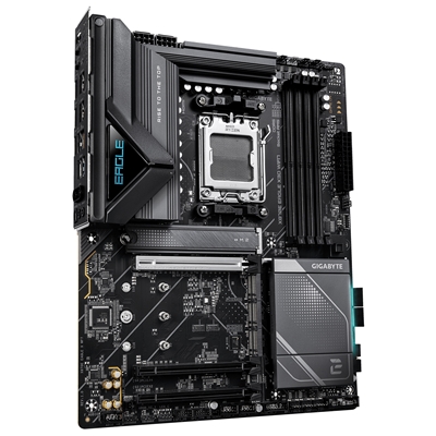 Gigabyte X870E EAGLE X3D WIFI7 AMD AM5 Socket Motherboard, ATX, 4x DDR5 Slots, 4x M.2 Sockets, Fitted I/O Shield, 5GbE LAN, Wi-Fi 7, 1x HDMI Port / 2x USB-C (USB4) image 3