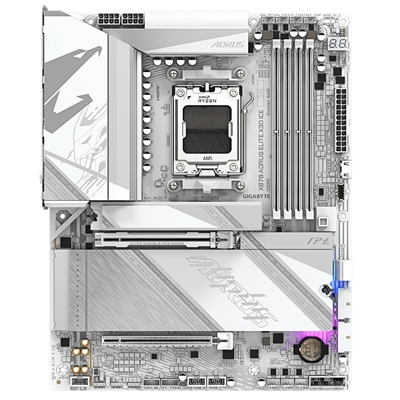 Gigabyte X870 AORUS ELITE X3D ICE AMD AM5 Socket Motherboard, ATX, 4x DDR5 Slots, 4x M.2 Socket, 5GbE LAN, Wi-Fi 7, 1x HDMI Port / 2x USB-C (USB4) image 2