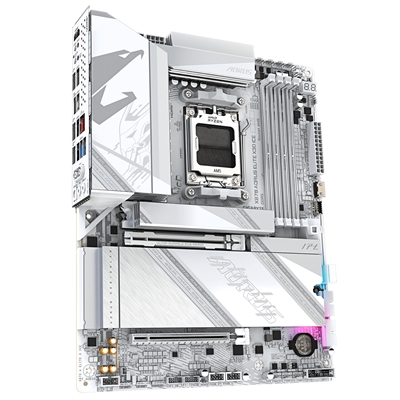 Gigabyte X870 AORUS ELITE X3D ICE AMD AM5 Socket Motherboard, ATX, 4x DDR5 Slots, 4x M.2 Socket, 5GbE LAN, Wi-Fi 7, 1x HDMI Port / 2x USB-C (USB4) image 3