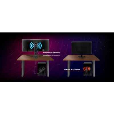 ASRock Phantom Gaming PG34QRT3A 34 Inch, WQHD 3440x1440, Curved Gaming Monitor, 180Hz 1ms (MPRT) Response Time, 2 x HDMI 2.0, 2 x DisplayPort 1.4, 1 x USB3.2 Gen1x1 Type-B, 4 x USB3.2 Gen1x1 Type-A, 1 x Headphone Out, Integrated Wi-Fi Antenna image 6