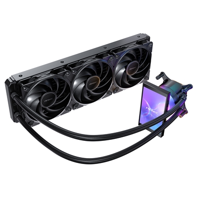 Antec Vortex View 360 Black AIO Liquid CPU Cooler, Massive 5-Inch Rotatable IPS LCD Display, 9th Gen Asetek Pump for 400W TDP, Triple 120mm PWM Fans,  ARGB Backglow image 3