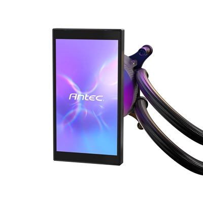 Antec Vortex View 360 Black AIO Liquid CPU Cooler, Massive 5-Inch Rotatable IPS LCD Display, 9th Gen Asetek Pump for 400W TDP, Triple 120mm PWM Fans,  ARGB Backglow image 5