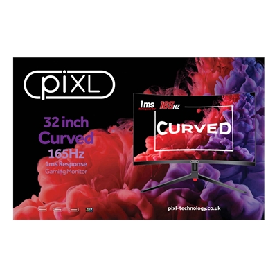 piXL CM32GF5 32 Inch 165Hz HDR Full HD Curved Gaming Monitor with AMD FreeSync & Nvidia G-Sync, 1920 x 1080 Resolution, 1ms Response Time, DisplayPort, HDMI & VESA Mount image 6