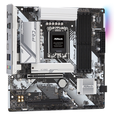 ASRock B760M PRO RS Intel 1700 Socket Motherboard, Micro-ATX, 4x DDR5 Slots, 3x M.2 Socket, Fitted I/O Shield, 2.5GbE LAN, 1x DisplayPort / 1x HDMI Port image 2