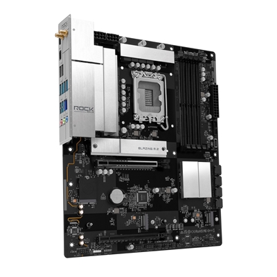 ASRock B860 Rock WiFi 7 Intel 1851 Socket Motherboard, ATX, 4x DDR5 Slots, 3x M.2 Socket, Fitted I/O Shield, 2.5GbE LAN, Wi-Fi 7, 1x HDMI Port image 2