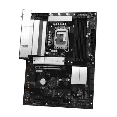 ASRock B860 Rock WiFi 7 Intel 1851 Socket Motherboard, ATX, 4x DDR5 Slots, 3x M.2 Socket, Fitted I/O Shield, 2.5GbE LAN, Wi-Fi 7, 1x HDMI Port image 3
