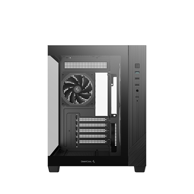 DeepCool CG330 3F ARGB Dual-Chamber Micro-ATX Tower Case, Tempered Glass Panels, 3 x 120mm ARGB Fans, USB 3.0, ITX/Micro-ATX, Black image 3