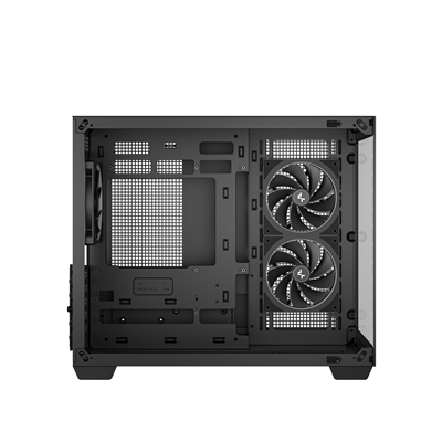 DeepCool CG330 3F ARGB Dual-Chamber Micro-ATX Tower Case, Tempered Glass Panels, 3 x 120mm ARGB Fans, USB 3.0, ITX/Micro-ATX, Black image 4