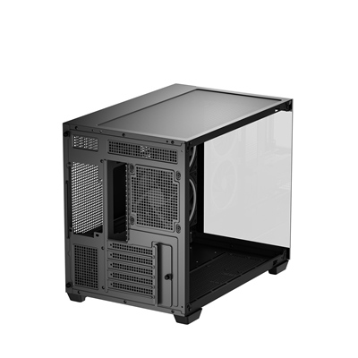DeepCool CG330 3F ARGB Dual-Chamber Micro-ATX Tower Case, Tempered Glass Panels, 3 x 120mm ARGB Fans, USB 3.0, ITX/Micro-ATX, Black image 6