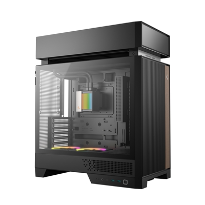 DeepCool CL6600 ARGB Modular Split-Chamber Mid-Tower ATX Case, Tempered Glass Panels,  Pre-installed 360mm ARGB Liquid Cooler, 2 x FL12R  SE ARGB Fans, USB 3.0, Mini-ITX/Mico-ATX/ATX, Black image 2