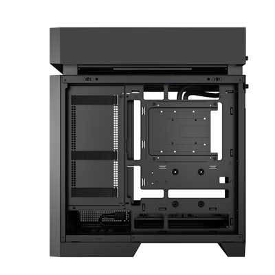 DeepCool CL6600 ARGB Modular Split-Chamber Mid-Tower ATX Case, Tempered Glass Panels,  Pre-installed 360mm ARGB Liquid Cooler, 2 x FL12R  SE ARGB Fans, USB 3.0, Mini-ITX/Mico-ATX/ATX, Black image 5