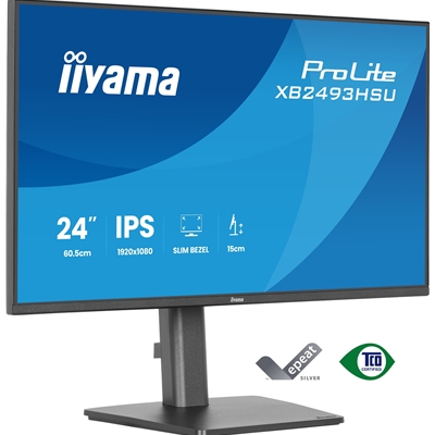 iiyama PROLITE XB2493HSU-B1 24 inch IPS Monitor, Full HD, 1ms, USB Hubx2, HDMI, DisplayPort, Freesync, 120Hz, Speakers, Black, ACR, Internal PSU, VESA, Height Adjustable image 4
