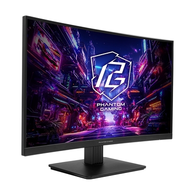 ASRock Phantom Gaming PG27QRT1B 27 Inch QHD (2560 x 1440) Curved 1500R VA Gaming Monitor, 180Hz 1ms (MPRT) Response Time, 2 x HDMI 2.0, 1 x DisplayPort 1.4, 1 x Headphone Out image 2
