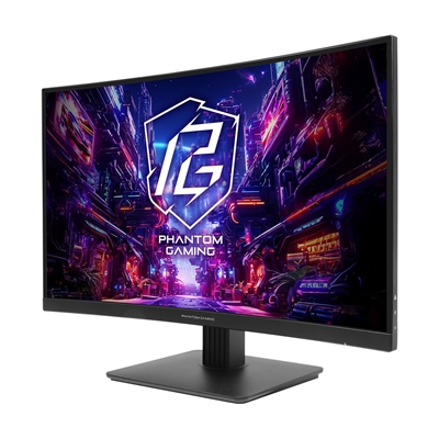 ASRock Phantom Gaming PG27QRT1B 27 Inch QHD (2560 x 1440) Curved 1500R VA Gaming Monitor, 180Hz 1ms (MPRT) Response Time, 2 x HDMI 2.0, 1 x DisplayPort 1.4, 1 x Headphone Out image 3