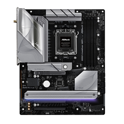 ASRock B850 LiveMixer WiFi AMD AM5 Socket Motherboard, ATX, 4x DDR5 Slots, 3x M.2 Sockets, Fitted I/O Shield, 2.5GbE LAN, Wi-Fi 7, 1x DisplayPort / 1x HDMI Port image 5