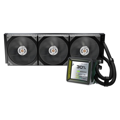 ASRock Steel Legend Dark 360 LCD AIO Liquid CPU Cooler, 360mm Radiator, Triple 120mm PWM ARGB Fans, LCD Display, Intel LGA1700/1851 & AMD AM5/AM4 Compatible image 3