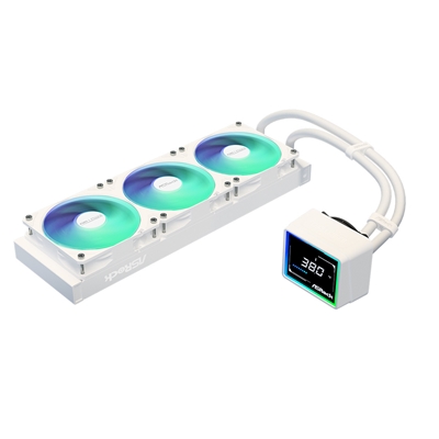 ASRock Challenger 360 Digital White AIO Liquid CPU Cooler, 360mm Radiator, Triple 120mm PWM ARGB Fans, 3? Digital Display, Intel LGA1700/1851 & AMD AM5/AM4 Compatible image 5