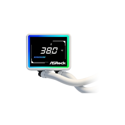 ASRock Challenger 360 Digital White AIO Liquid CPU Cooler, 360mm Radiator, Triple 120mm PWM ARGB Fans, 3? Digital Display, Intel LGA1700/1851 & AMD AM5/AM4 Compatible image 6