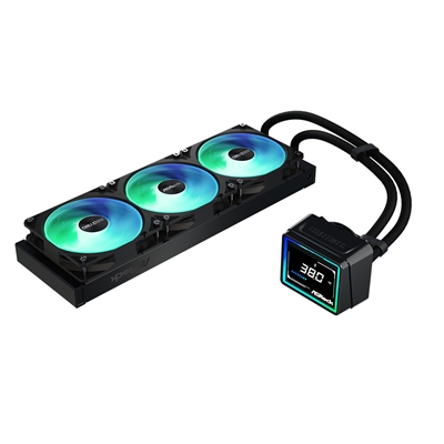 ASRock Challenger 360 Digital AIO Liquid CPU Cooler, 360mm Radiator, Triple 120mm PWM ARGB Fans, 3? Digital Display, Intel LGA1700/1851 & AMD AM5/AM4 Compatible image 5