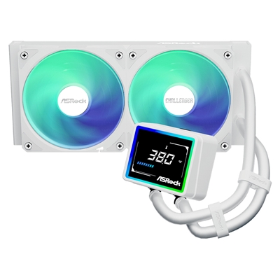 ASRock Challenger 240 Digital AIO Liquid CPU Cooler, 240mm Radiator,White, Dual 120mm PWM ARGB Fans, 3" Digital Display, Intel LGA1700/1851 & AMD AM5/AM4 Compatible image 3