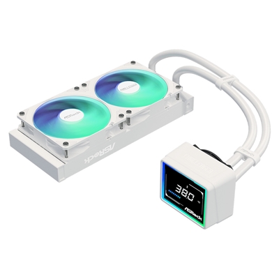 ASRock Challenger 240 Digital AIO Liquid CPU Cooler, 240mm Radiator,White, Dual 120mm PWM ARGB Fans, 3" Digital Display, Intel LGA1700/1851 & AMD AM5/AM4 Compatible image 5