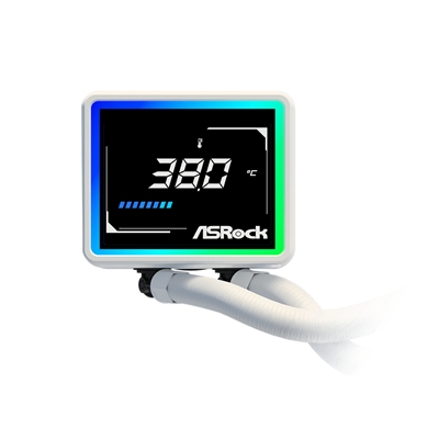 ASRock Challenger 240 Digital AIO Liquid CPU Cooler, 240mm Radiator,White, Dual 120mm PWM ARGB Fans, 3" Digital Display, Intel LGA1700/1851 & AMD AM5/AM4 Compatible image 6