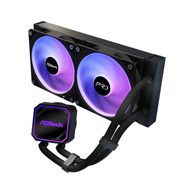 ASRock Pro 240 ARGB AIO Liquid CPU Cooler, 240mm Radiator, Dual 120mm PWM Fans, Addressable RGB, Intel LGA1700/1851 & AMD AM5/AM4 Compatible image 2