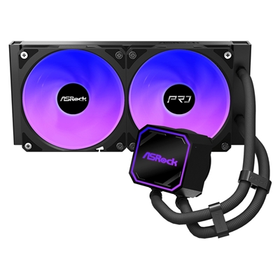 ASRock Pro 240 ARGB AIO Liquid CPU Cooler, 240mm Radiator, Dual 120mm PWM Fans, Addressable RGB, Intel LGA1700/1851 & AMD AM5/AM4 Compatible image 3
